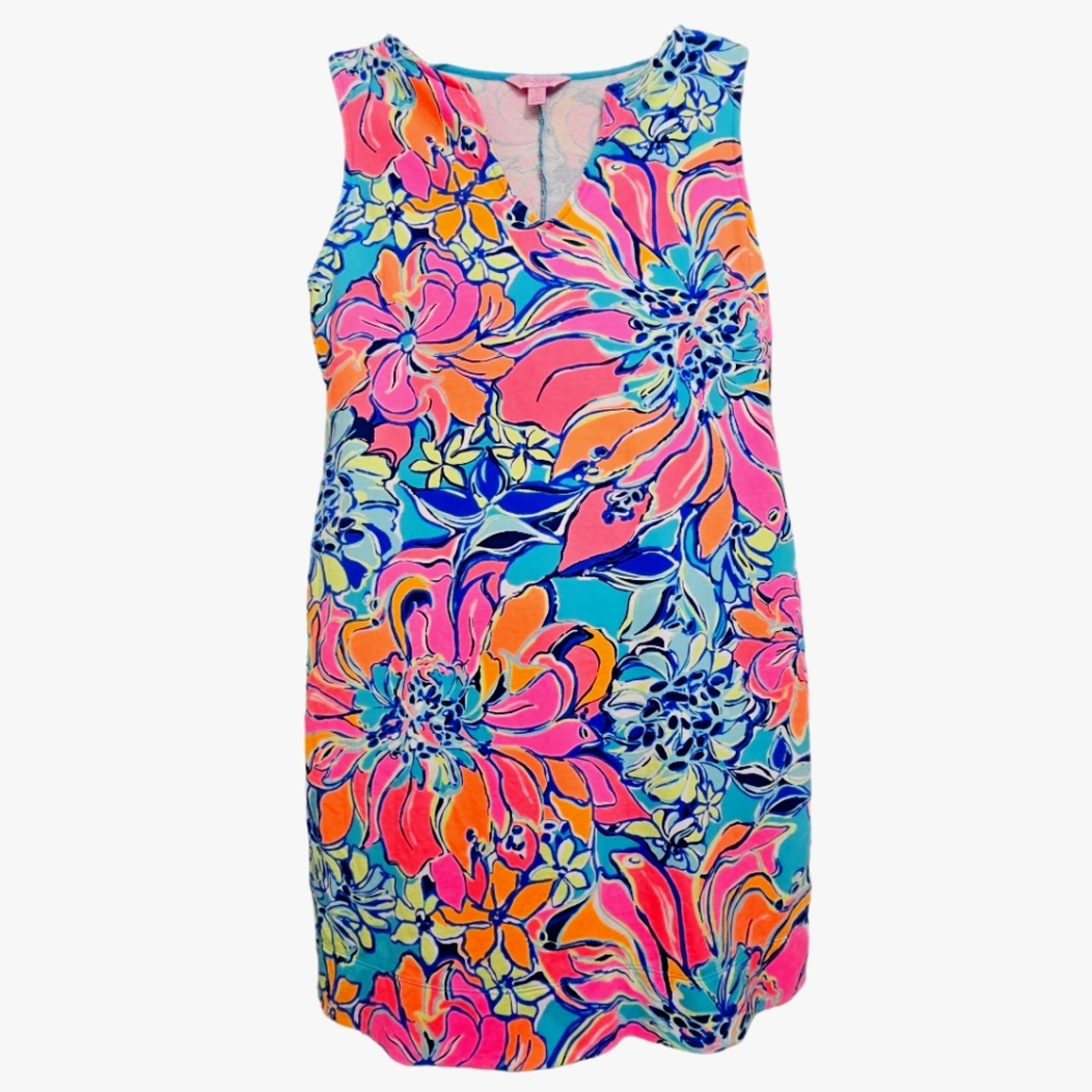 Lilly Pulitzer Nwot Floral Sleeveless V neck Shift Dress